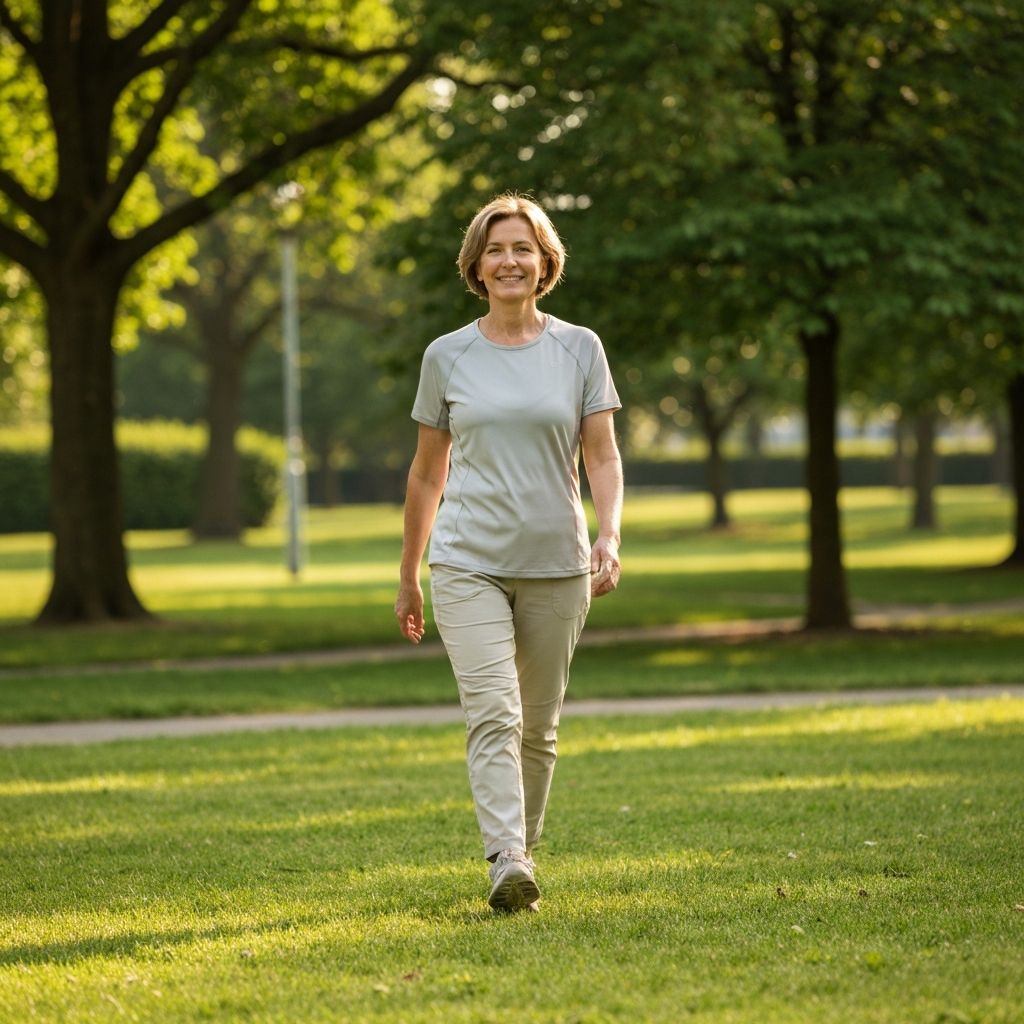 Person walking in park